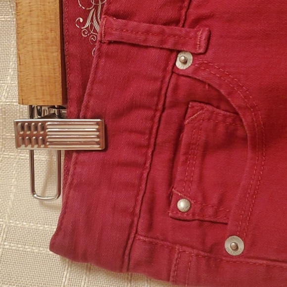 Express Zelda Slim Fit Ultra Low Rise Red Jeans Womens Sz 0 EUC Y2K XS Bold Red - Picture 6 of 16
